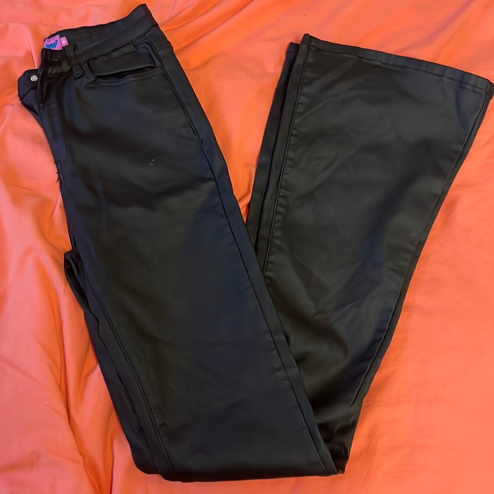 Black Faux-Leather Pants